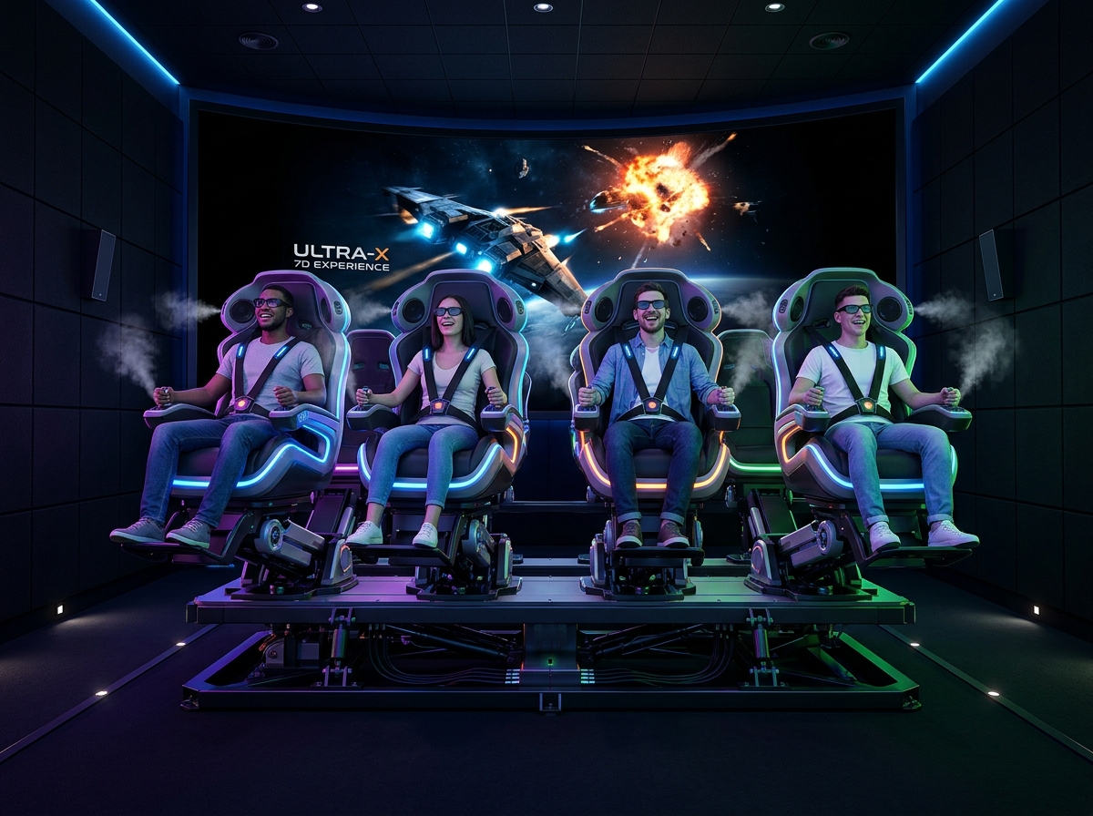 5D 7D Simulation Theatre Chair Platform Setup